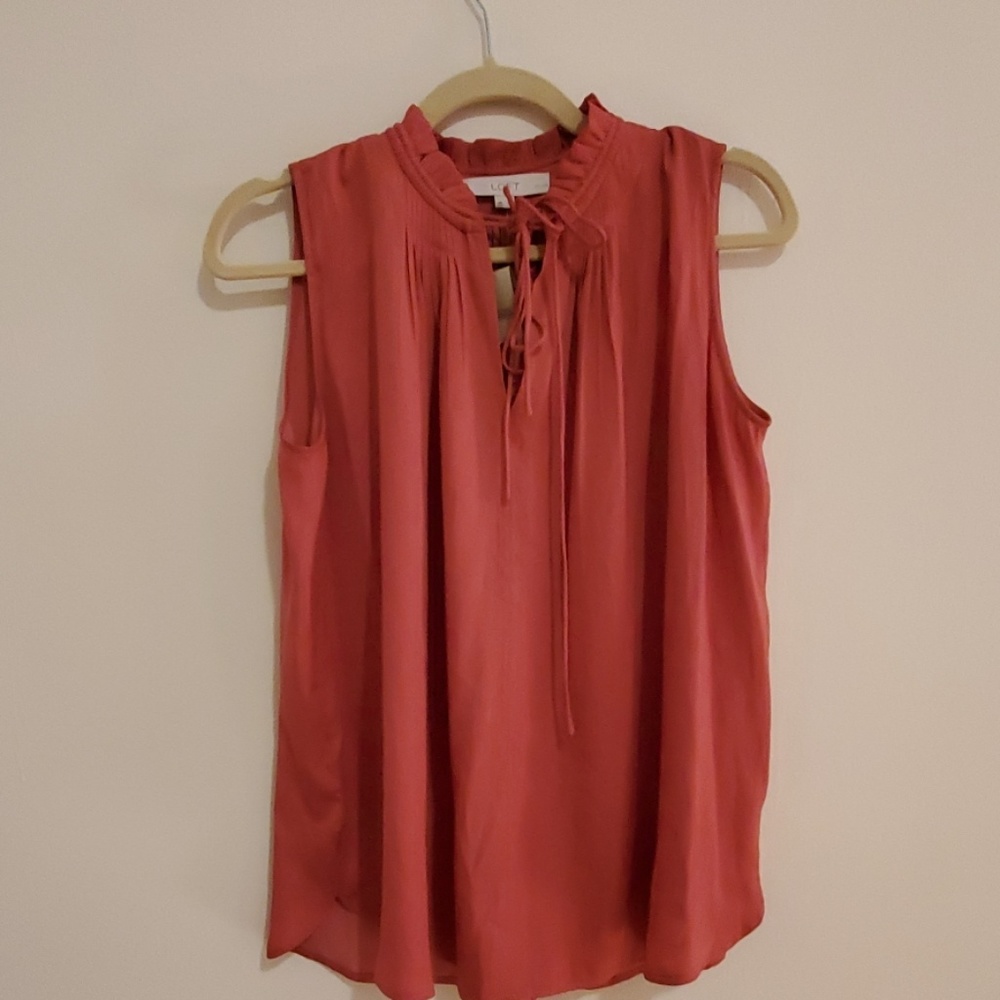 Beautiful coral pink Loft top (for work or casual)